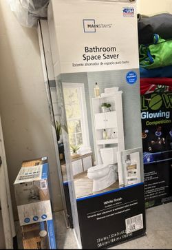White Bathroom Space Saver