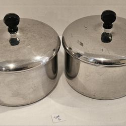 2 Vtg Farberware Stainless Steel Pots 