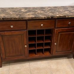 Dining table + Sideboard with wine rack