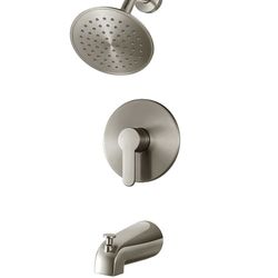 Tub Shower Faucet Set with Valve, WRISIN Shower Faucets Sets Complete Brushed Nickel with 6 Inch High-Pressure Rian Showerhead