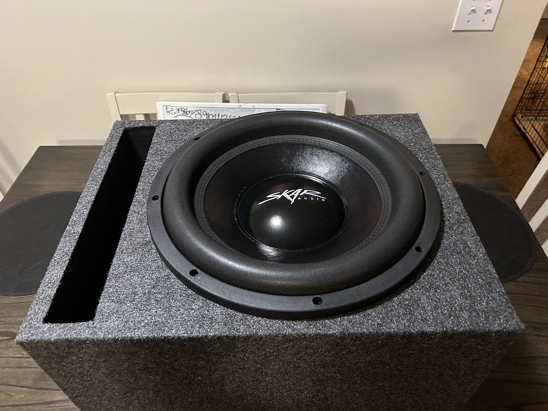 Skar Audio EVL-15 D2 2500W Max Power Car Audio Subwoofer Dual 2 Ohm 1250W RMS with carpet box all new
