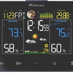 2077 Weather Stations Wireless Indoor Outdoor Thermometer Temperature and Humidity Monitor Wireless Outdoor Weather Station Outside Thermometer Barome