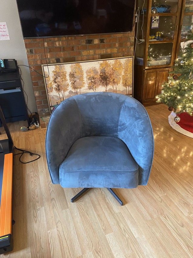 Green Velvet Swivel Armchair