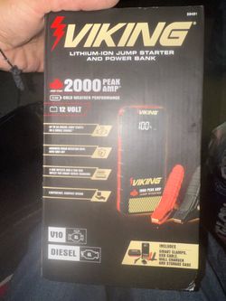 VIKING 2000 Peak Amp Lithium Jump Starter New in Box