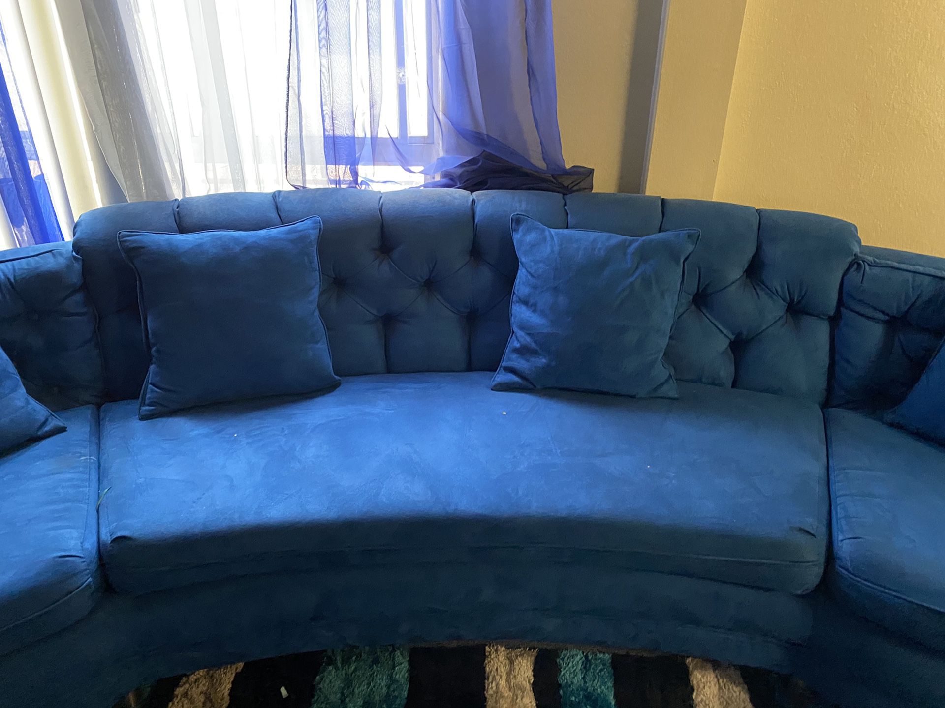 Retro Electric Blue Couch