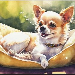 Chihuahua Watercolor Poster Print | Chihuahua Lover Art Gift | Ready to Hang