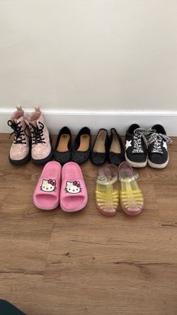 6 Pairs of Girls Shoes Sandals, dress shoes, and boots