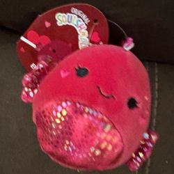 New Squishmallow character plush with clip