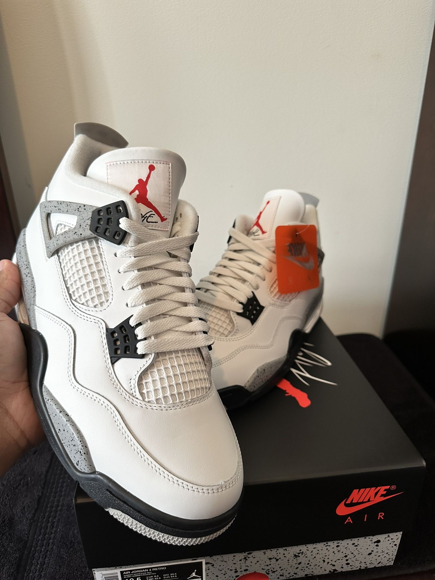 Jordan 4 Retro og White Cement
