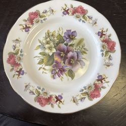 Allyn Nelson Collection Plate Dessert Salad Fine Bone China Floral Gold Rim!!