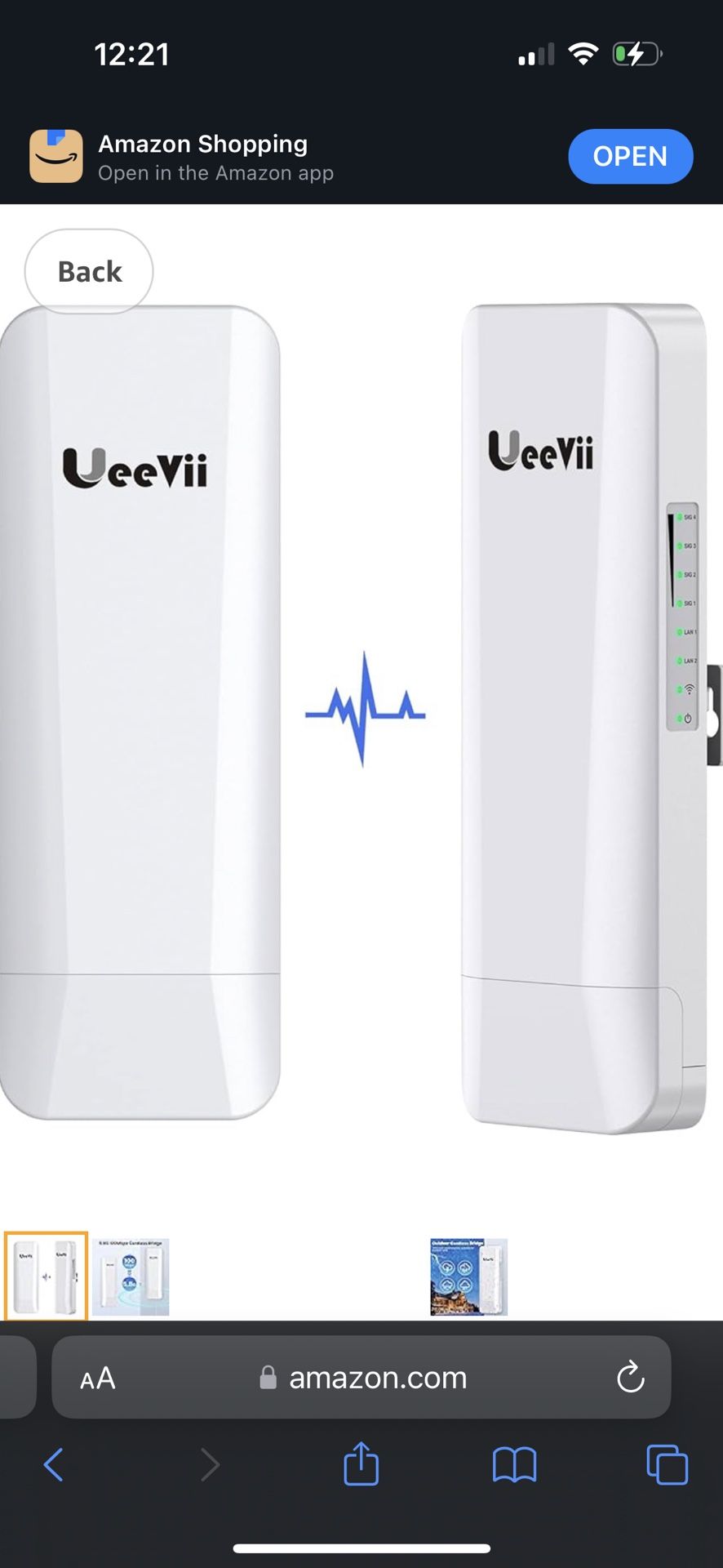 Wireless Bridge Easy to Use Point to Point 5.8G Outdoor Bridge with 14dBi Antenna 9842 FT Long Range Working Distance 24V PoE Adapter 2 RJ45 Port f