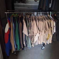 Vintage men's dress suits, military jackets and shirts, along with so much more