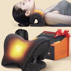 3S Heated Neck Stretcher for 9X Pain Relief, 3X Larger Graphene Heating Area w/Magnetic Therapy Case, Cervical Traction Device Pillow, Neck and Should