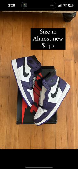 Jordan 1 Court Purple Size 11(like New )$140