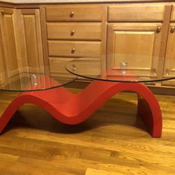 Brand New Two Thick Glass Fancy Coffee Table 