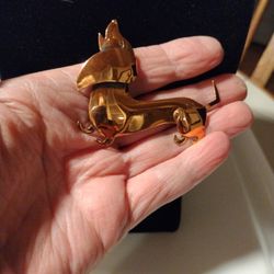 Vtg Copper Dachshund Weiner Dog 🐕 Brooch