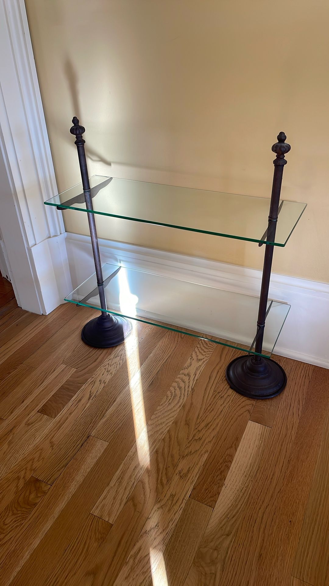 Shelf Glass Tiered Bronze Etagre