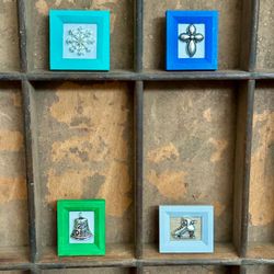 āļø Darling handmade Christmas mini frames metal artwork for decoration or printers trays