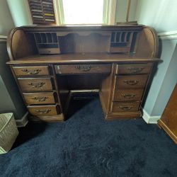 Roll Top Desk I Believe It Is Oak Wood.  