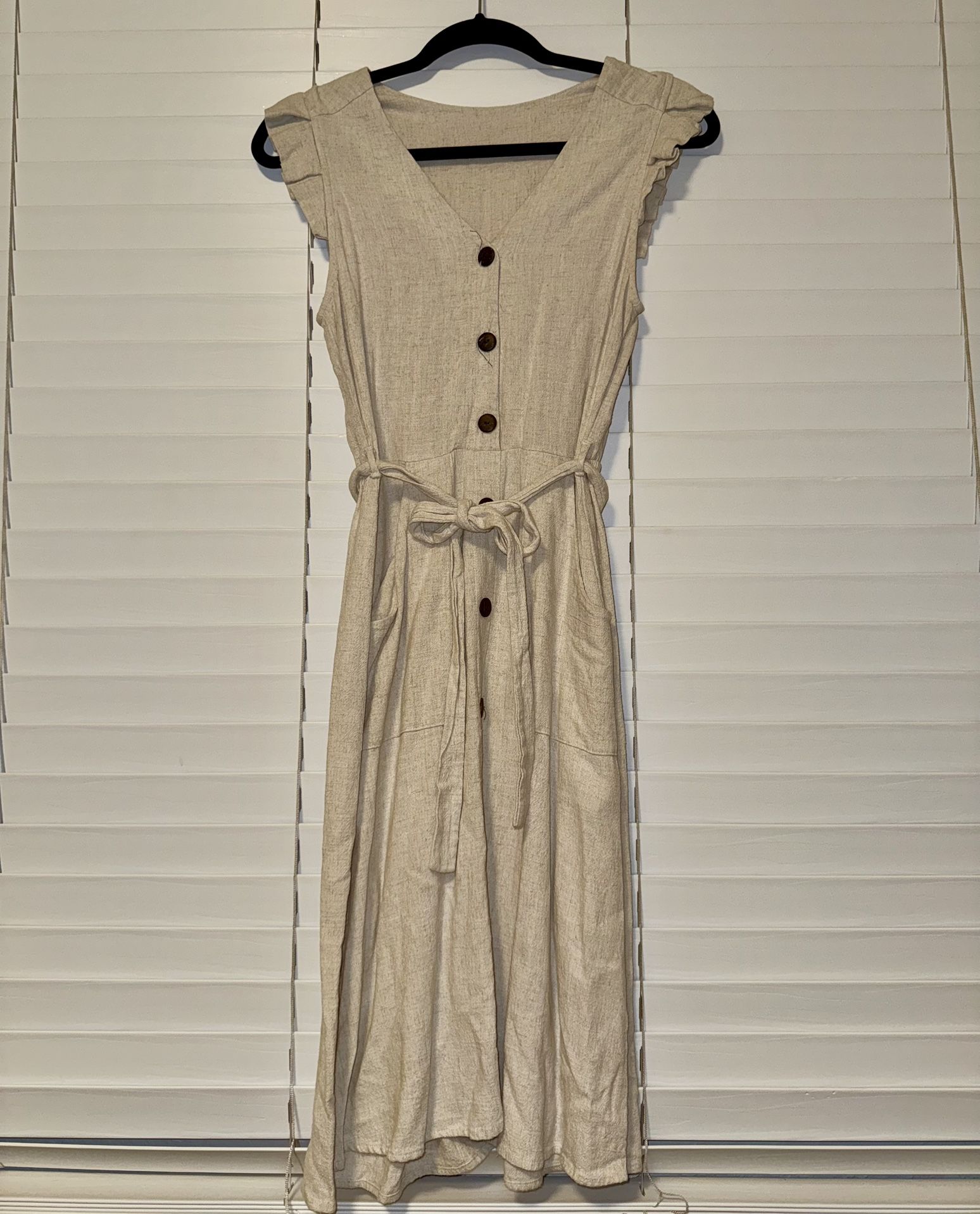 Cream Linen Dress