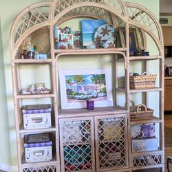 $320. Vintage FL Rattan Etagere
