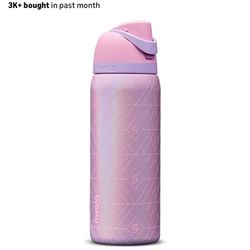 Owala Wicked FreeSip Insulated Stainless Steel Water Bottle with Straw for Sports and Travel, BPA-Free Sports Water Bottle, 32 oz, Glinda (Pink)