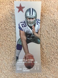 (1) Single Seat Ticket Section 411 for Tennessee Titans @ Dallas Cowboys 30 Yard Line