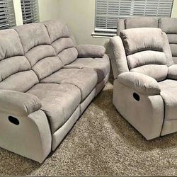 Brand New Sand Recliner 3pc. Living Room Set 