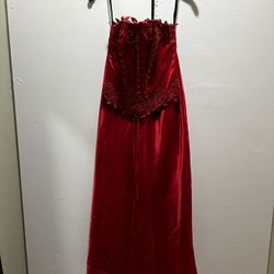 Red Satin Dress 