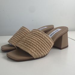 RAIA Natural Raffia Block Heel Mule Women s Heels Steve Madden  