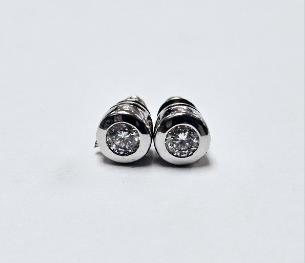 Gold Natural Diamond Stud Earrings #12795