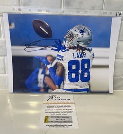 CeeDee Lamb Dallas Cowboys Autograph 8x12 Photo With COA