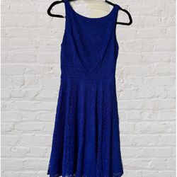 Brand New Size (Small) Royal Blue Elegant Lace Tank Dress, Sleeveless Casual Dress