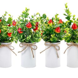 Metal Pot with Artificial Strawberry Centerpiece