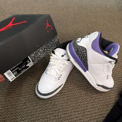 Dark Iris Air Jordan 3 Retro Size 6.5 – Excellent Condition w/ Original Box