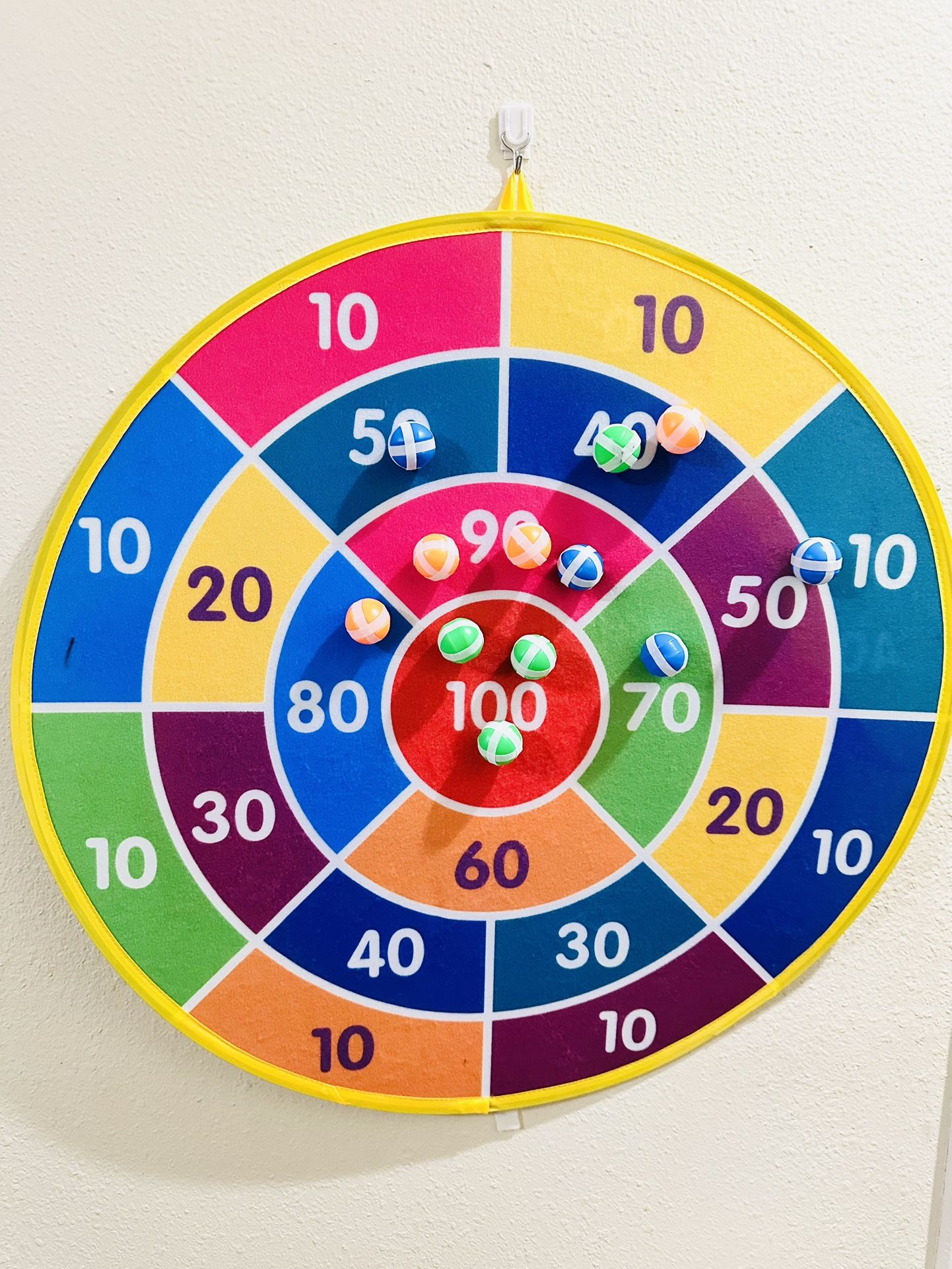 Dart Board Double Sided for Kids with 12 Sticky Balls