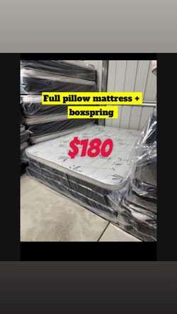 Full pillow top mattress box spring