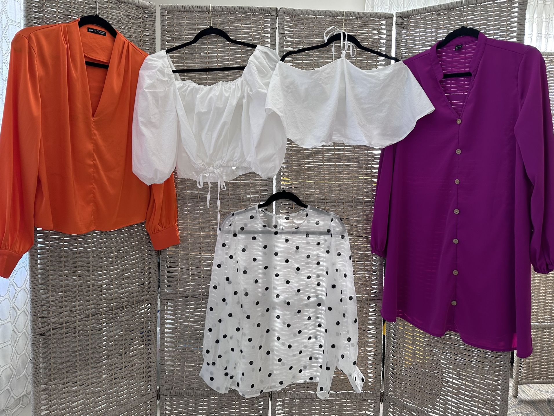 Chic Tops Bundle –SHEIN &Mixed Brands | Dressy, Brunch, Date Night, Vacay Vibes (Size M/L) 5 Pieces