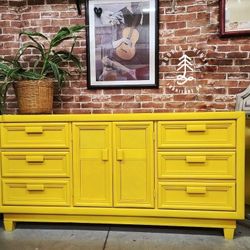 Boho Style Vintage wood triple Dresser Drawer