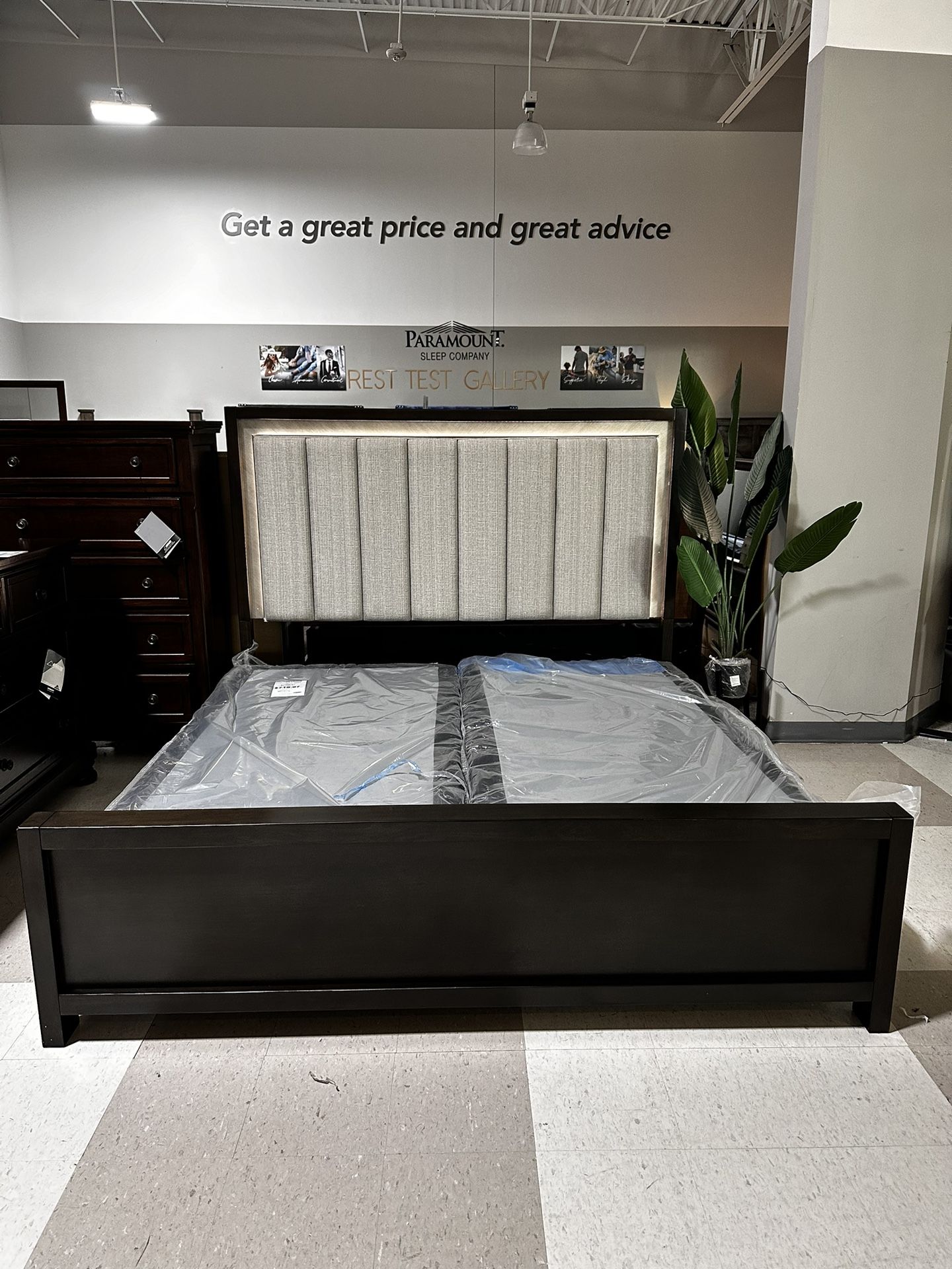 An Exclusive King Bed Frame with LED 