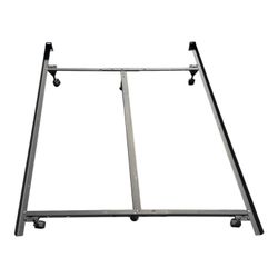 Like new heavy duty Brown snap on adjustable full queen metal bed frame #1