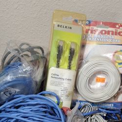 Assorted Phone Cables & Network Cat5 Assorted Size