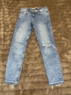 Zara Skinny Ripped Jeans Medium-rise Sz 08