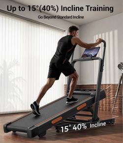 40% Incline Foldable Treadmill with Dual Handle Bar 6.2 MPH Foldable & Portable Treadmill for Home Small Spaces, with Elevated Dual Handle Bar Hill Tr