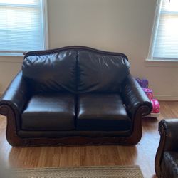 Two Piece Leather Seat W/ Legs For Couch.