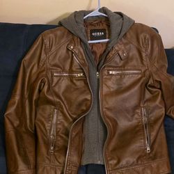 GUESS faux leather jacket size Medium but fits like a large.