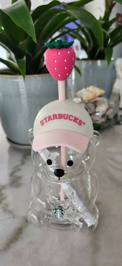 Starbucks Pink Bear Bearista glass cup