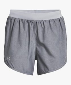 Under Armour Women's Fly By 2.0 Running Shorts , Steel Full Heather (035) / Steel Gray  Sizes Available - XS and SMALL