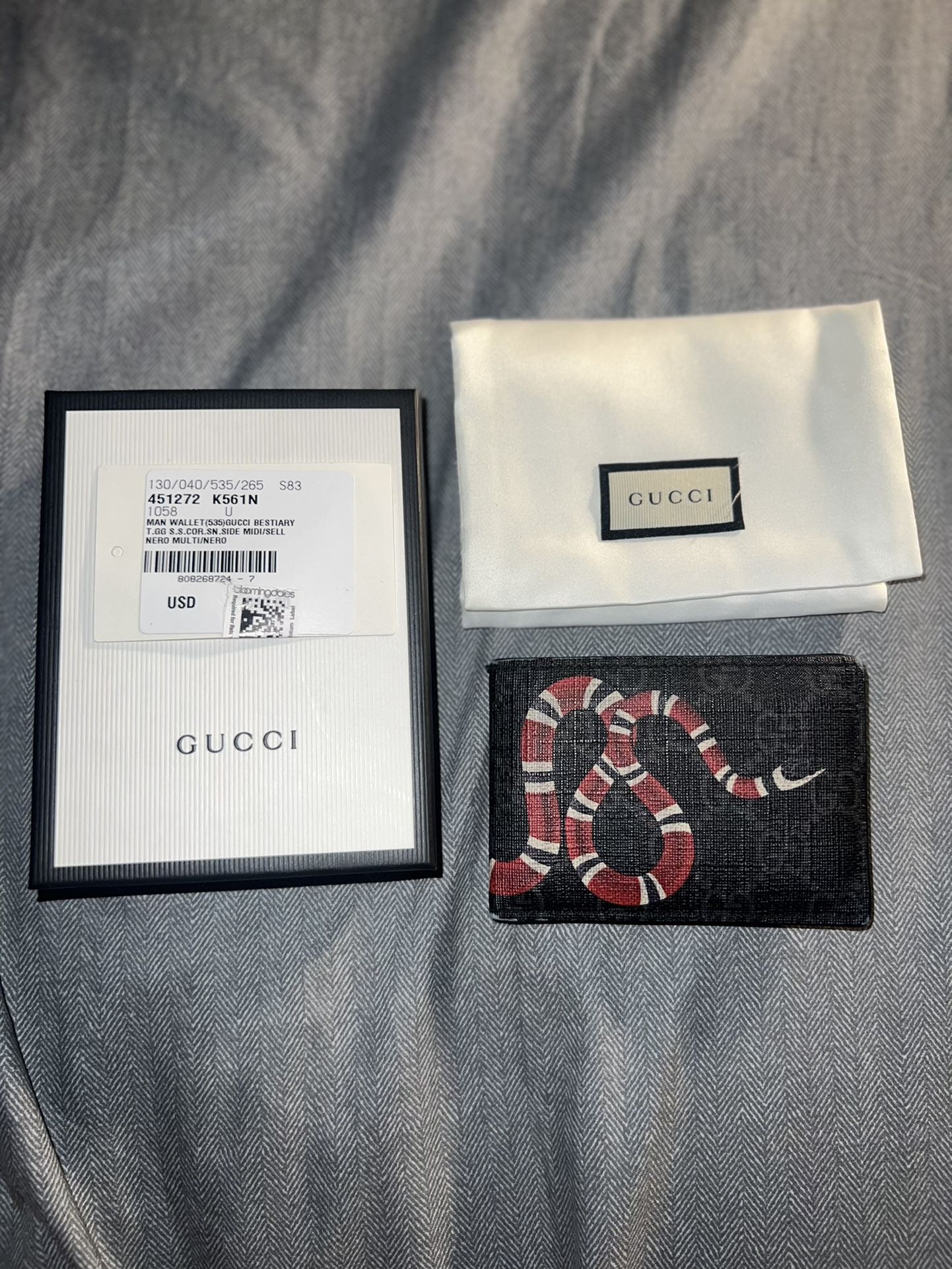Gucci GG Supreme Kingsnake Wallet