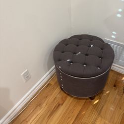 Gray Ottoman With Storage 